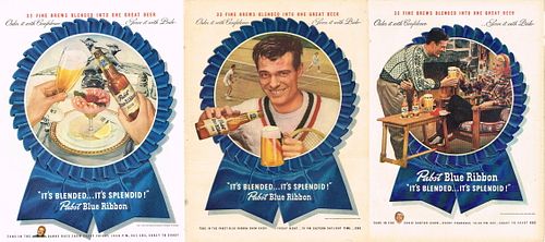  Lot of 3 1946 Pabst Beer "Blended - Splendid" Magazine Ads 