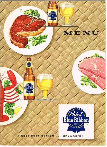 1950 Pabst Blue Ribbon Beer (songbook) Menu Cover 