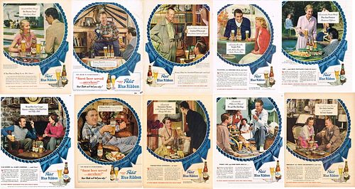  Lot of 10 1948 Pabst Beer "Testimonials" Magazine Ads 