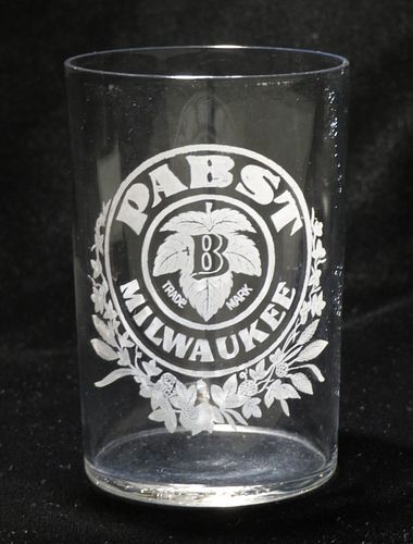 1900 Pabst Beer 3½ Inch Tall Etched Drinking Glass 