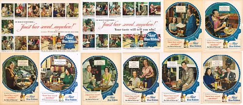  Lot of 10 1949 Pabst Beer "Testimonials" Magazine Ads 