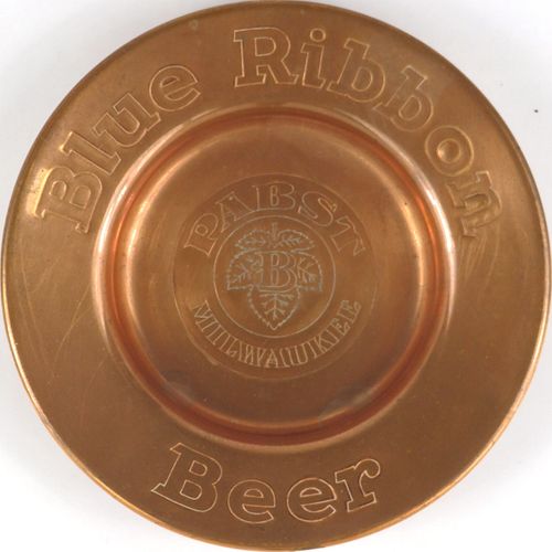 1939 Pabst Blue Ribbon Beer Copper Metal Ashtray 