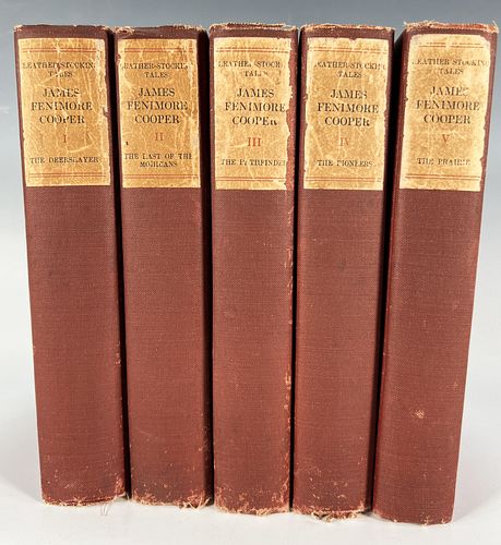 5 VOL JAMES FENIMORE COOPER LEATHER STOCKING TALES