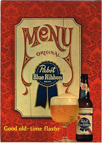 1961 Pabst Blue Ribbon Beer Menu Cover 