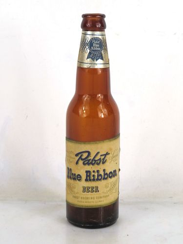 1948 Pabst Blue Ribbon Beer 12oz Longneck Bottle Peoria Heights Illinois