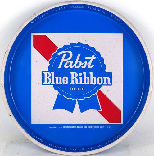 1969 Pabst Blue Ribbon Beer (U - 803) 13 inch Serving Tray 