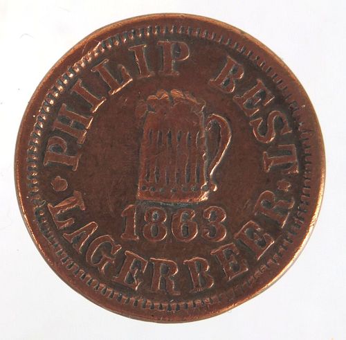 1863 Philip Best Lager Beer Token 