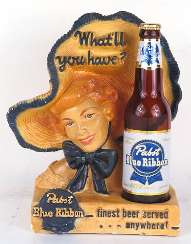 1951 Pabst Blue Ribbon Beer Plaster Statue 