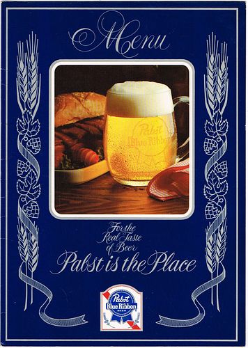 1995 Pabst Blue Ribbon Beer Menu Cover 