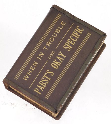 1929 Pabst's Okay Specific Matchbox Holder Match Safe Chicago Illinois