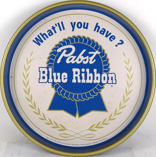 1957 Pabst Blue Ribbon Beer 13 inch Serving Tray 