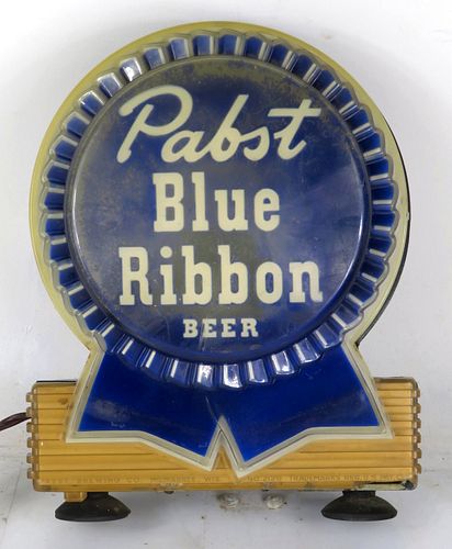 1950 Pabst Blue Ribbon Beer register light Plastic - Faced Illuminated Sign 