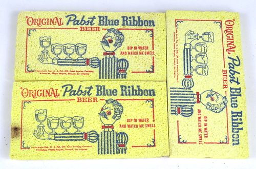 Lot of three Pabst Blue Ribbon Beer Sponges 