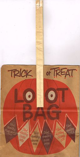 1950 Pabst Root Beer Haloween "Loot Bag" Bottle Bag 