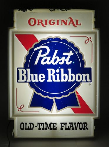 1967 Pabst Blue Ribbon Beer (P - 426) Plastic - Faced Illuminated Sign 