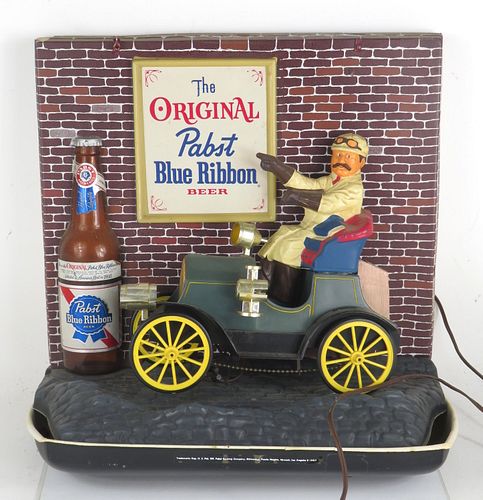 1960 Pabst Blue Ribbon Beer vacu - form jalopy (Project) Backbar Sign 