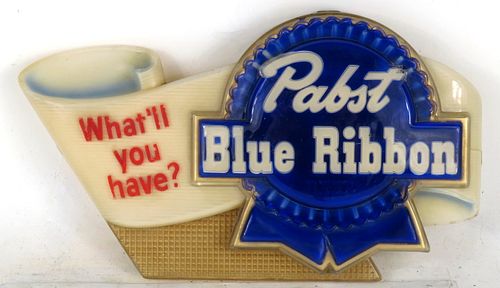 1954 Pabst Blue Ribbon Beer (faceplate only) Plastic - Faced Illuminated Sign 