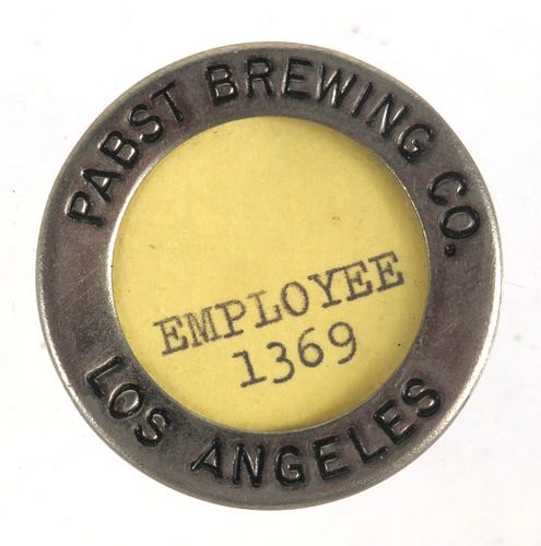 1953 Pabst Brewery Employee Badge #1369 Pinback 