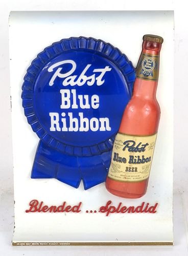 1948 Pabst Blue Ribbon Beer Backbar Sign 
