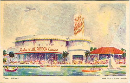 1933 Pabst Blue Ribbon Casino V2 Chicago World's Fair Post Card 