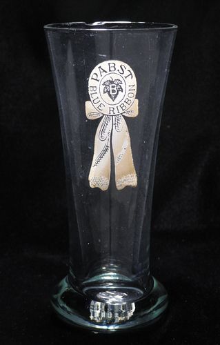 1933 Pabst Blue Ribbon Beer 6 Inch Tall Flared Top ACL Drinking Glasse 
