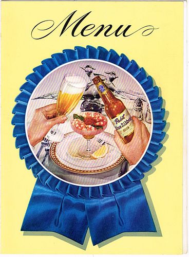 1948 Pabst Blue Ribbon Beer Menu Cover 