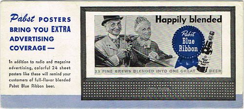 1940 Pabst Brewing Co. "Happily Blended" Ink Blotter 