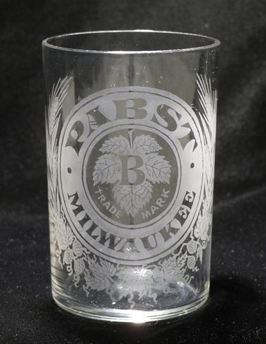 1898 Pabst Beer 3½ Inch Tall Etched Drinking Glass 