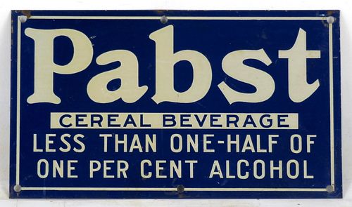 1920 Pabst Cereal Beverage Tin Sign Metal Indoor Wall Sign 