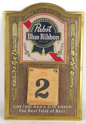 1982 Pabst Blue Ribbon Beer Page - A - Day Calendar 