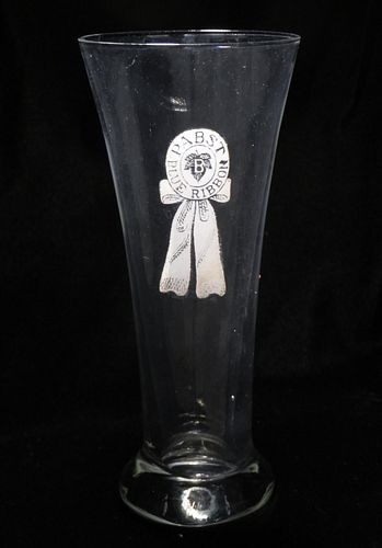 1933 Pabst Blue Ribbon Beer 7½ Inch Tall Flared Top ACL Drinking Glasse 