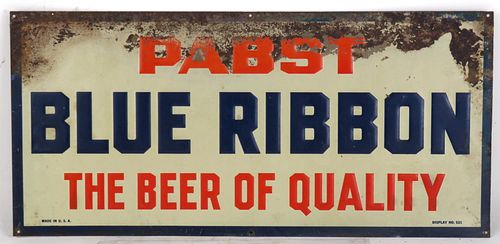 1905 Pabst Blue Ribbon Beer Metal Indoor Wall Sign 