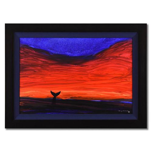 Wyland, "Whale Tail" Framed Original Painting on Canvas (46" x 34"), Hand Signed with Letter of Authenticity.