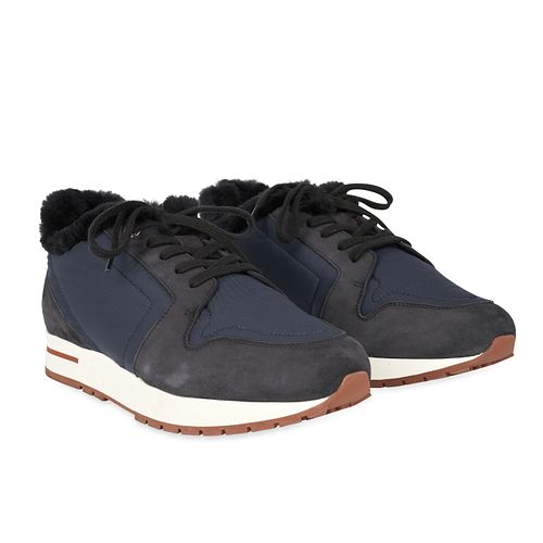 LORO PIANA NAVY MY WIND SNEAKERSÂ  Condition grade A - unworn.Â  Size 39. Navy trainers with 100%...