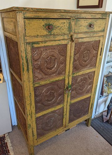 A Painted Softwood Pie Safe