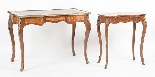 Two Louis XV Style Inlaid Tables, 20th Century
