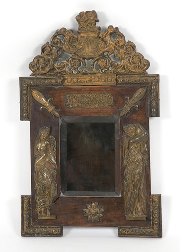 Louis XIV Style Repousse Metal Mirror