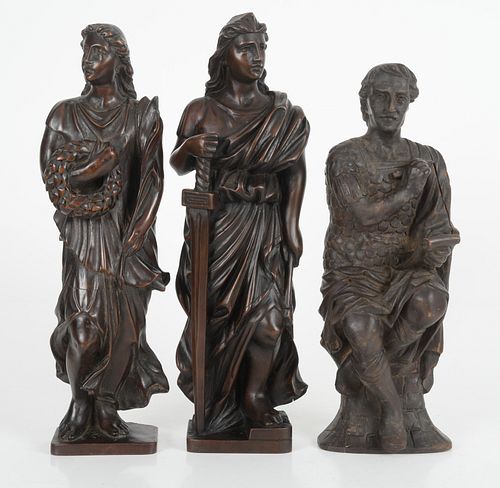 Three Classical Carved Lindenwood Figures