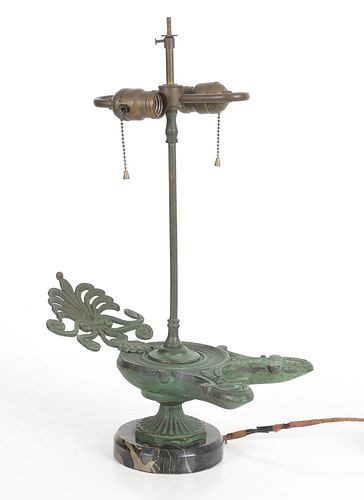 A Grand Tour Style Bronze Lamp