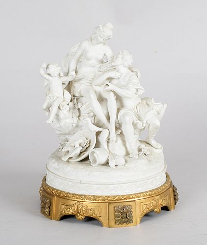 A Sevres Style Bisque Porcelain Group