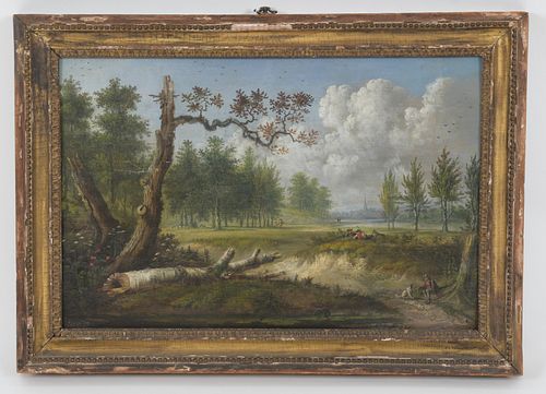 Continental School, Landscape, Oil on Panel