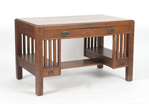 An Arts and Crafts Oak Writing Table, Early 20th Century