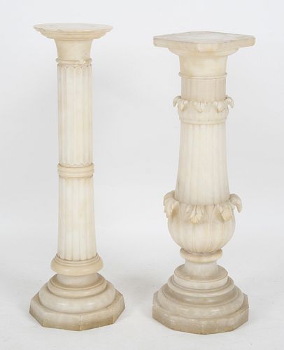 Two Neoclassical Style Alabaster Pedestals