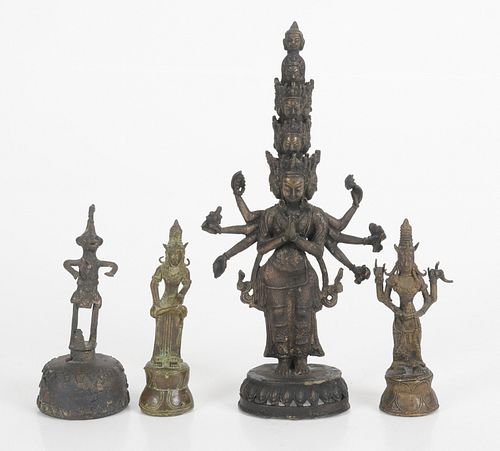 A Group of Indian and African Bronzes