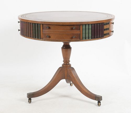 A Regency Style Mahogany Drum Table