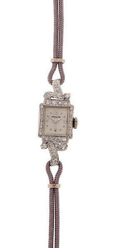 Hamilton Dress Watch with Diamonds in 14 Karat White Gold 