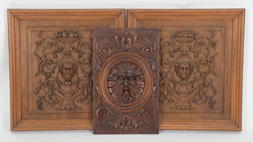 Three Renaissance Revival Carved Walnut Panels