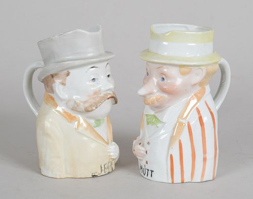 A Mutt and Jeff Porcelain Creamer Set