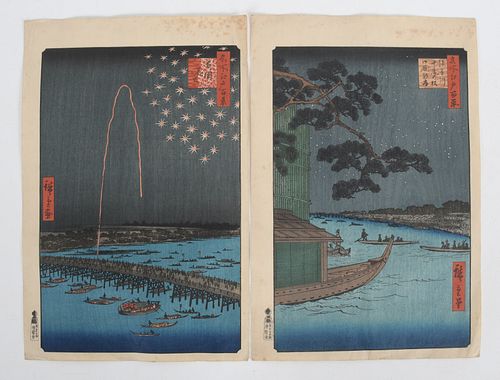 Utagawa Hiroshige, Two Woodblock Prints