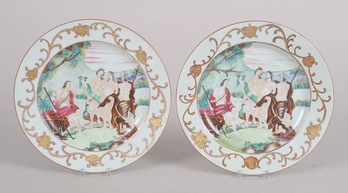 A Pair of Chinese Export Plates, 18th Century